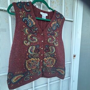 Women's Paisley Knit Vest